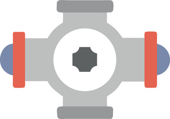 Flat vector icon of a pinch valve with white background.
