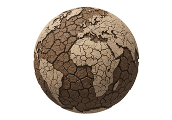 Dry Earth Globe A Visual Representation of Climate Change.