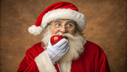 santa claus with christmas gift