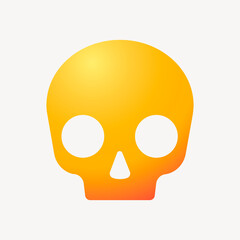 Human skull icon, aesthetic gradient design