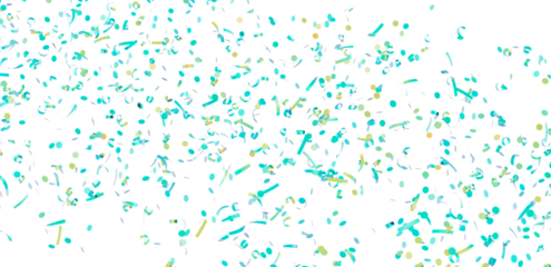 Festive confetti background with teal and gold elements. Perfect for celebrations, parties, and festive designs.