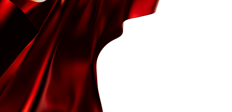 Elegant red silk fabric flowing. Perfect for luxury, fashion, or elegant design projects.