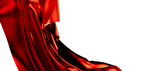 Luxury red silk fabric, flowing waves, elegant drape. Perfect for fashion, beauty, and design projects.