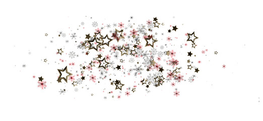 Abstract design featuring scattered stars and snowflakes, perfect for Christmas, winter, or holiday projects. Ideal for backgrounds, greetings,