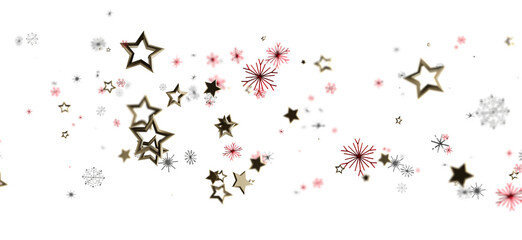 Festive background with gold stars and snowflakes, perfect for Christmas, holiday, and celebration projects. Ideal for design and advertising.