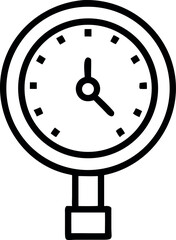 Minimal vector icon of a pressure gauge with white background.