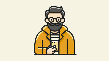 Man holding smartphone illustration