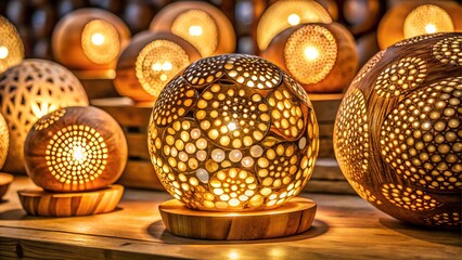 Fototapeta premium Warm glowing moroccan lanterns with intricate patterns