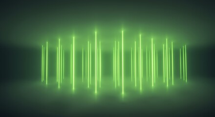 Digital Energy Field - Neon Green Light Beams AI-Generated for Music Visualizers, Sci-Fi Scenes