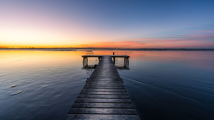 Obraz premium Blaue Stunde im Wattenmeer