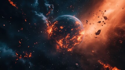 kosmos, background earth in space, space style, end of the world