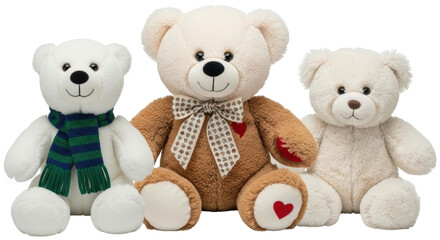 Isolated teddy bears toys adorable soft stuffed animals love gifts childrens playthings cute