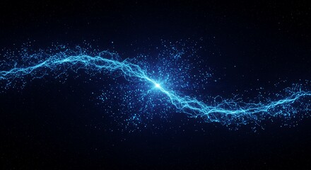 Cosmic Energy Wave - Electric Blue Celestial Burst AI-Generated for Sci-Fi Media, Space Visuals