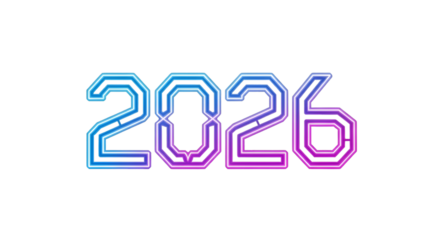 2026 Text Design PNG on White Background
