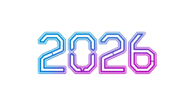 2026 Text Design PNG on White Background