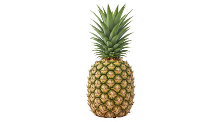 Obraz premium Isolated pineapple fruit showing the spiky crown, sweet taste, and exotic tropical flavor