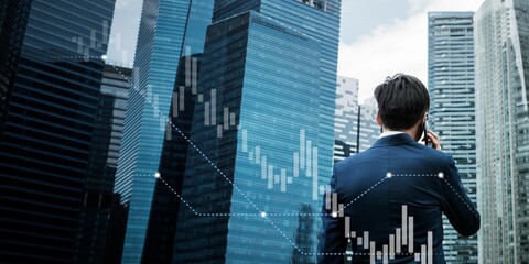 Asian businessman in a city