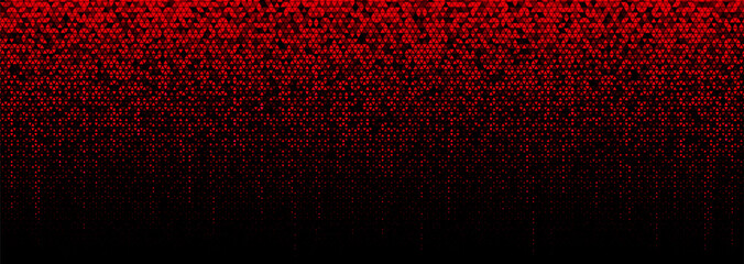 Geometric Triangular Pattern Matrix Effect. Red Black Triangle Background Halftone Mosaic Style for Fintech Cybersecurity, Hacker Attack, Computer Fraud, Scammer and Phishing. Vector illustration