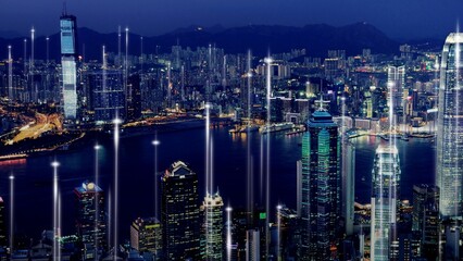 Fototapeta premium technology city