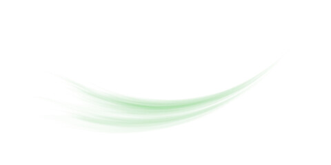 Green Air Flow Wave with Swirl and Motion Blur on Transparent Background