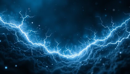 Electric Blue Energy Storm - Dynamic Lightning Arc AI-Generated for Tech Presentations, Sci-Fi Media