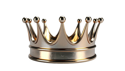 A golden crown with multiple points, resting on a dark background