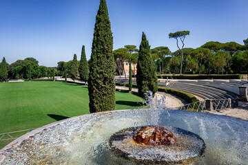 View of Piazza di Siena in Rome