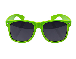 Bright lime green sunglasses with dark lenses (3)