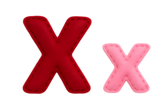 Transparent  Plush 3D Letter X Alphabet (Uppercase and Lowercase)