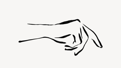 Female hand collage element, drawing illustration