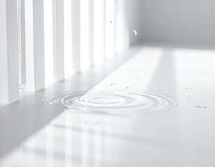Obraz premium Minimalist water ripple effect with soft light and shadows.
