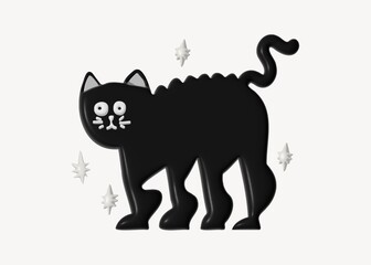 Black cat shivering