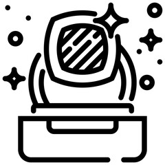 Jewelry ring icon presents a diamond ring icon inside a showcase jewelry box gift.