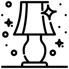 Table lamp icon radiating light and shine this lamp with a bulb is perfect.