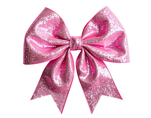 Large, sparkly pink bow