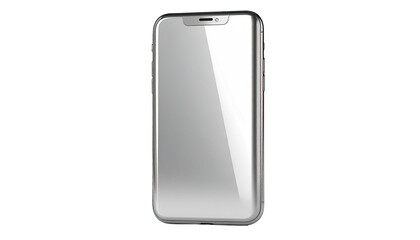 Sleek, modern smartphone device against black background, featuring a bright screen