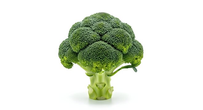 Flying fresh broccoli head