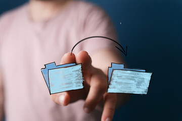 Transferring data, file sharing, digital workflow, online storage, cloud computing, document...