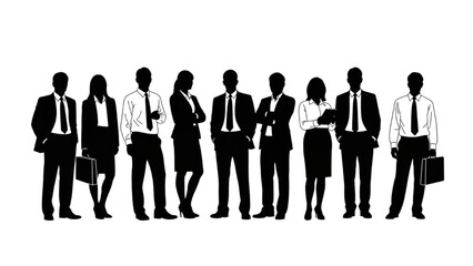 Male and Female Business People Silhouettes – Man and Woman Business Concept Vector Icons AI EPS PNG JPEG