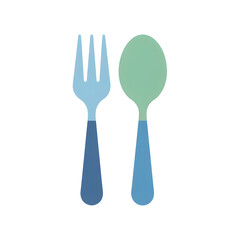 Fork and Spoon Icon Flat Vector Illustration