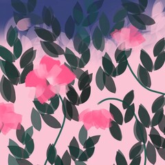 Flowers illustration floral nature pattern leaf 