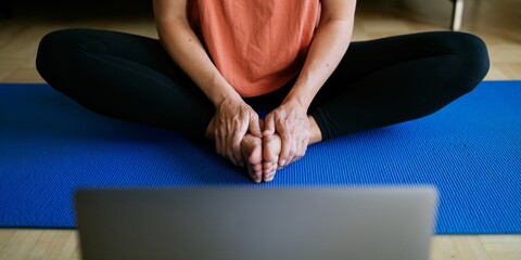 Online yoga class at home