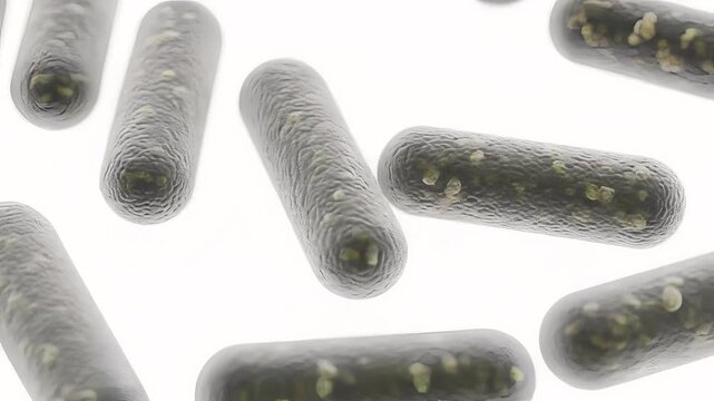 Microscopic View of Transparent Bacteria in Various Shapes and Structures