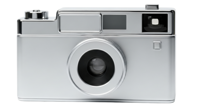 Isolated vintage-style camera with retro design elements ready for analog photography sessions