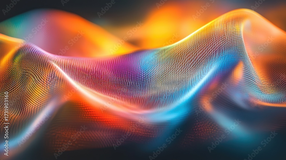 Wall mural laser diffraction rings creating vibrant interference patterns with flowing wave structures and spec