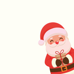 Santa Claus Christmas Greeting Card with Blank Space Vector.