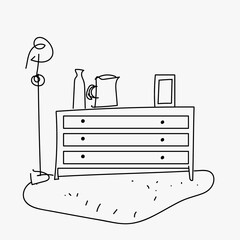 Home decor sketch Instagram post illustration