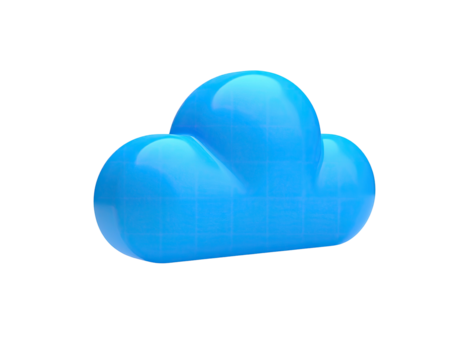 3D-rendered light blue puffy cloud with glossy finish against black backdrop - Powered by Adobe