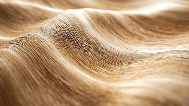 A brown and white fabric with a wave pattern. The fabric is made of a material that looks like hair. A high-resolution close-up of natural wood texture