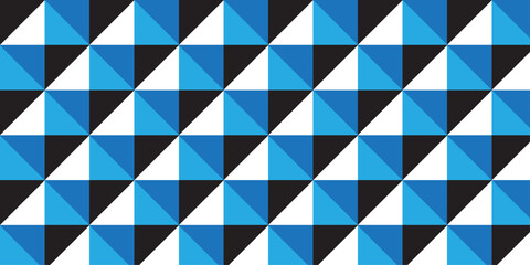 Obraz premium abstract seamless textile cube blue and white geometric pattern.